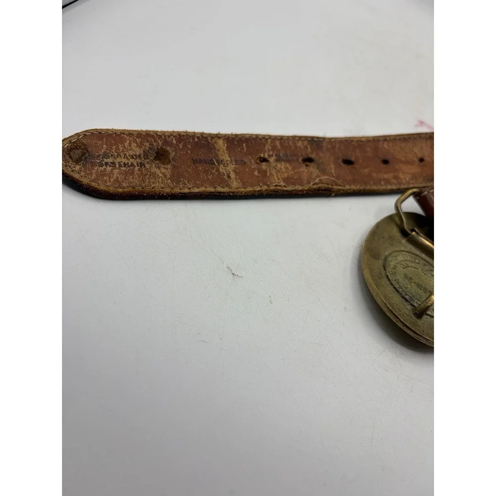 Vintage Hand Braided Horsehair Belt Texas Lone Star Brass Buckle Size 34